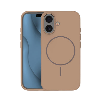 Husa Silicone Thin Mag pentru iPhone 16 6,1" Maro