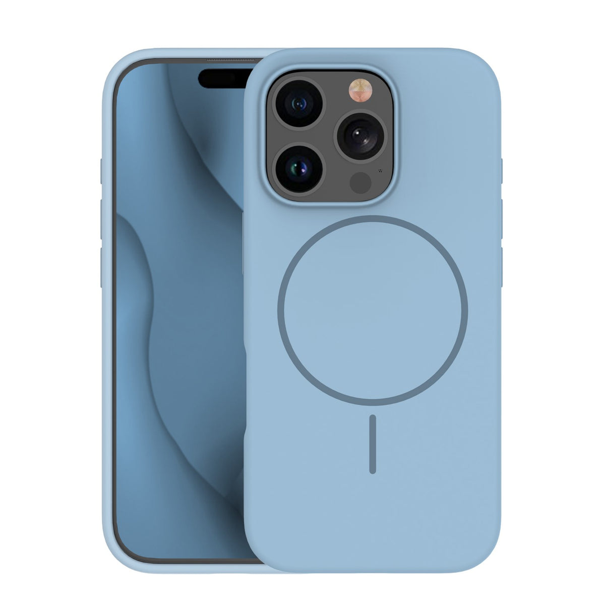 Husa Silicone Thin Mag pentru iPhone 16 Plus 6,7" Albastru deschis