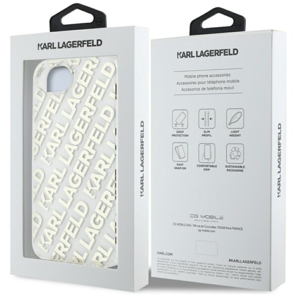 Karl Lagerfeld IML Repeat Logo case for iPhone 16e gold