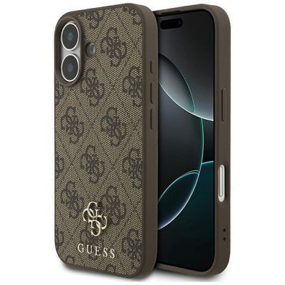 Husa Guess 4G Small Classic Logo Magsafe pentru iPhone 17 Maro