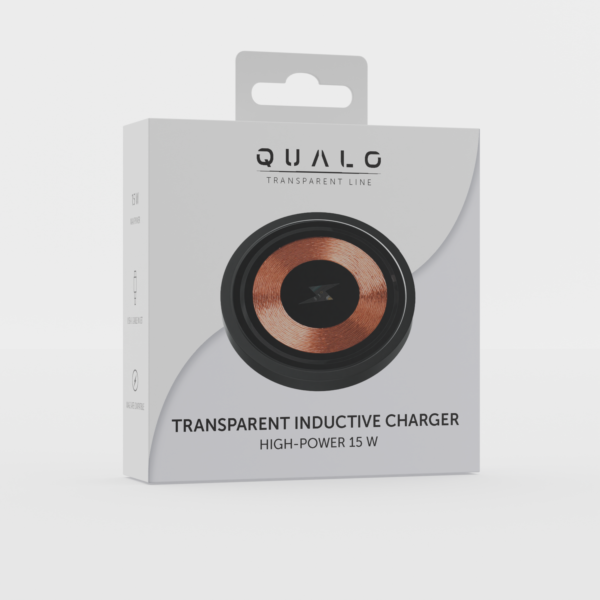 Încărcător inductiv transparent Setty 15W negru QTLI‑15‑01