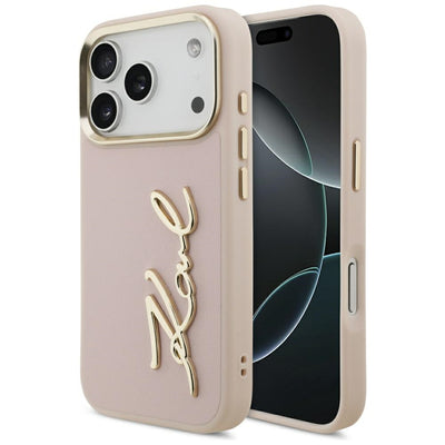 Husa Karl Lagerfeld PU Leather cu Karl Script Logo And Metal Camera Buttons pentru iPhone 17 Pro Negru