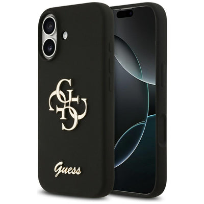 Husa Guess Silicone Big 4G Script pentru iPhone 17 Negru