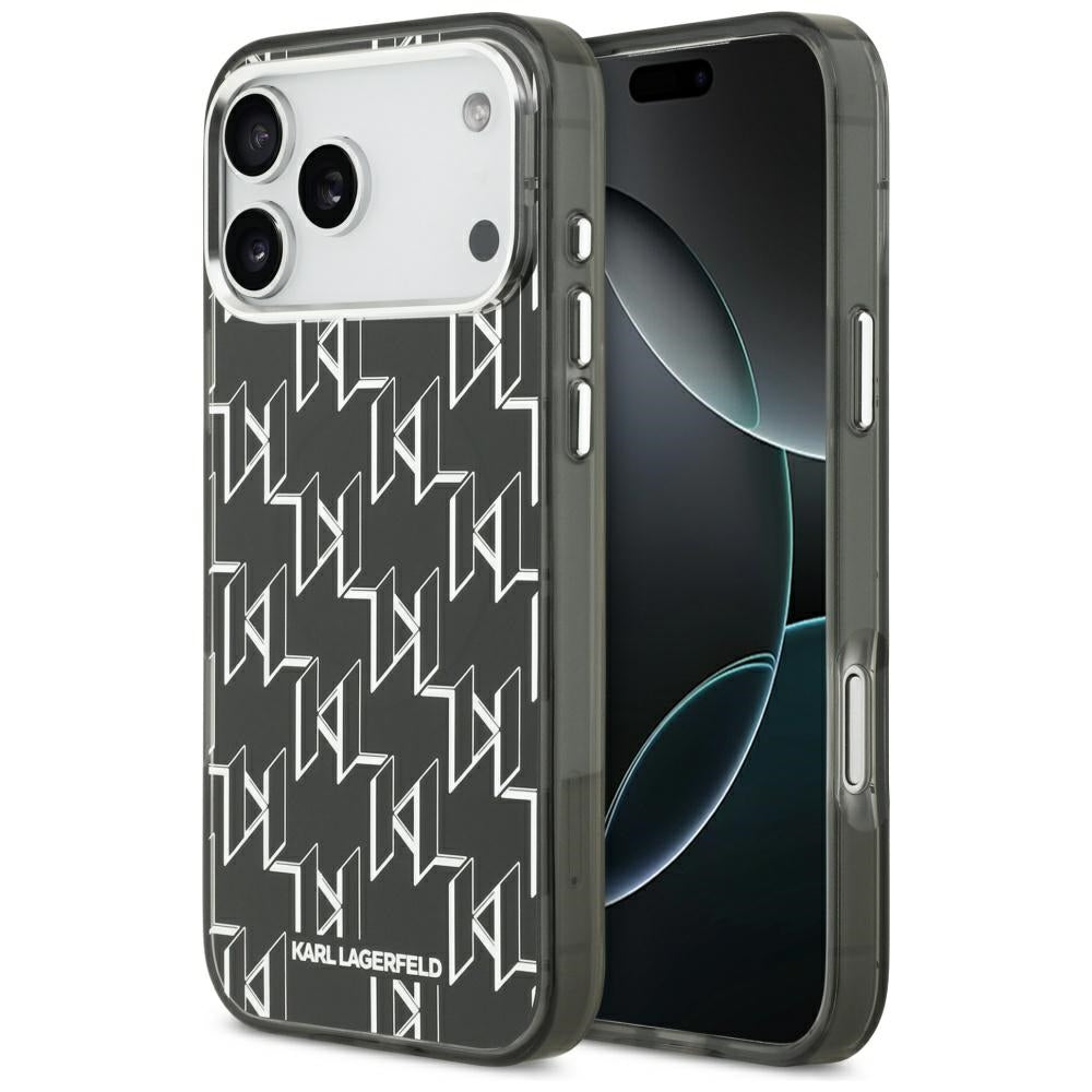 Husa Karl Lagerfeld IML KL Monogram Magsafe pentru iPhone 17 Pro Max Negru