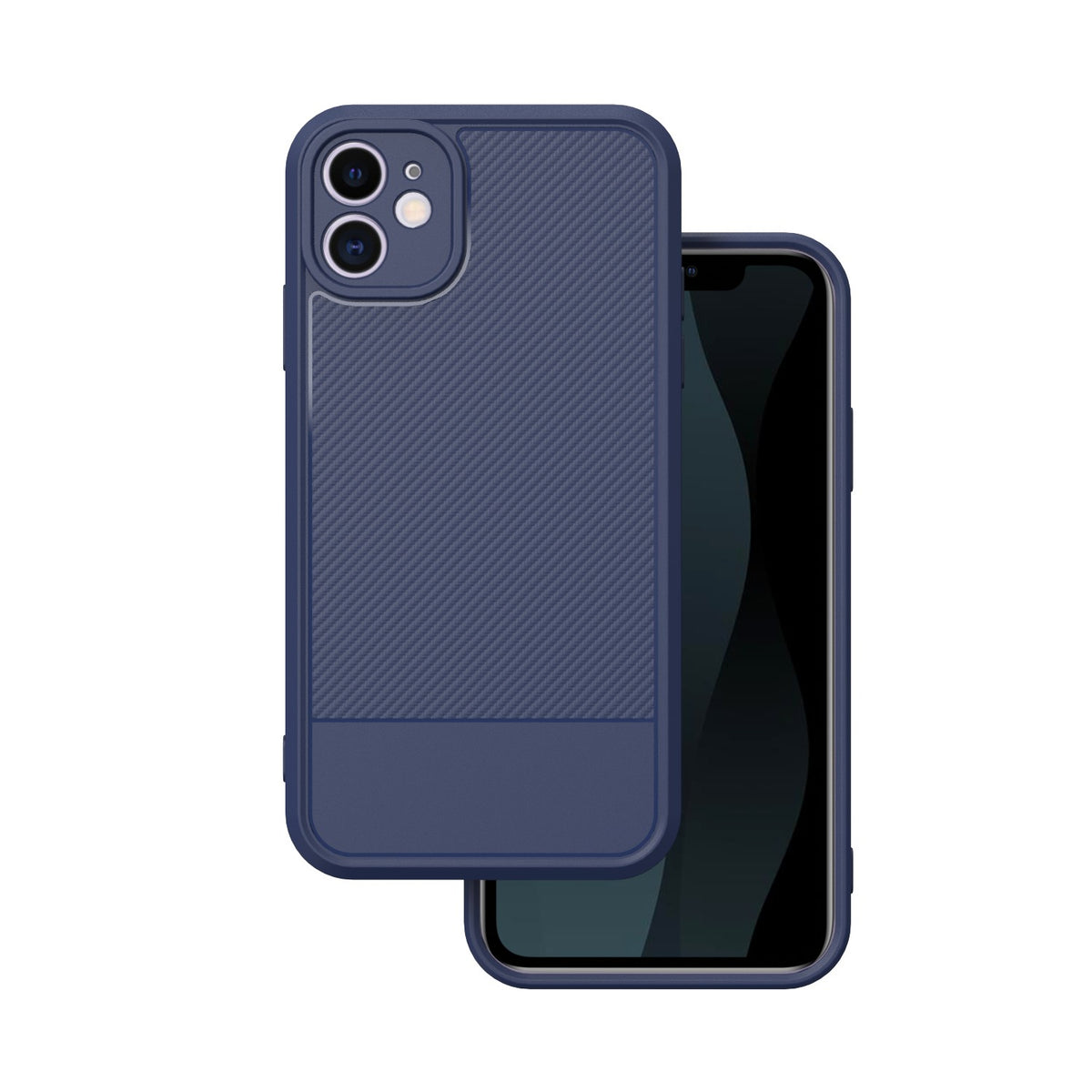 Husa Simple Carbon pentru iPhone 11 Albastru