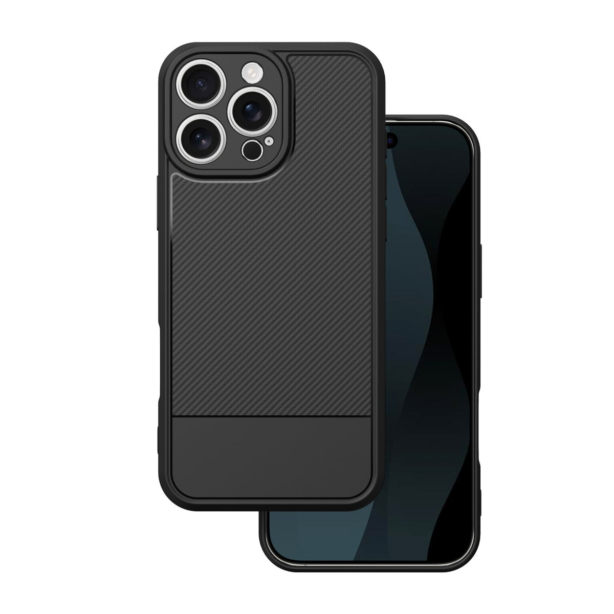 Husa Simple Carbon pentru iPhone 16 Pro Max 6,9" Negru