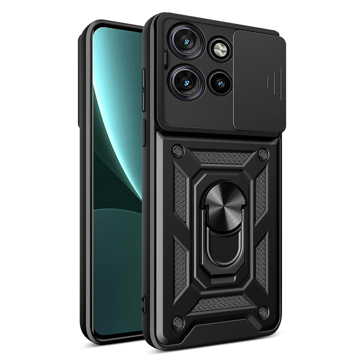 Husa Defender Slide pentru Motorola Edge 50 Neo / Edge 60 Neo Negru