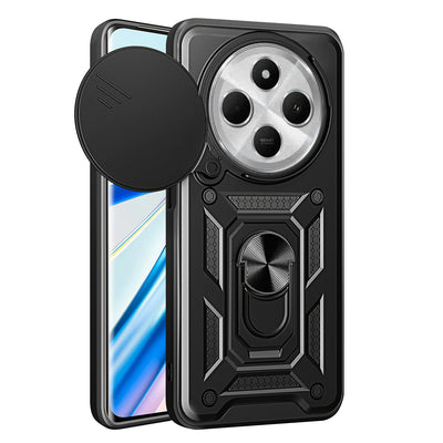 Husa Defender Slide pentru Xiaomi Redmi 14C 4G/ 14C 5G / Redmi A4 / Poco C75 Negru