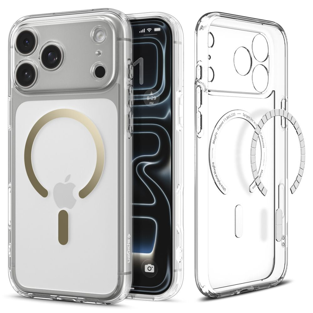 Husa Spigen Ultra Hybrid Mag Magsafe pentru iPhone 17 Pro Max Transparent/Auriu
