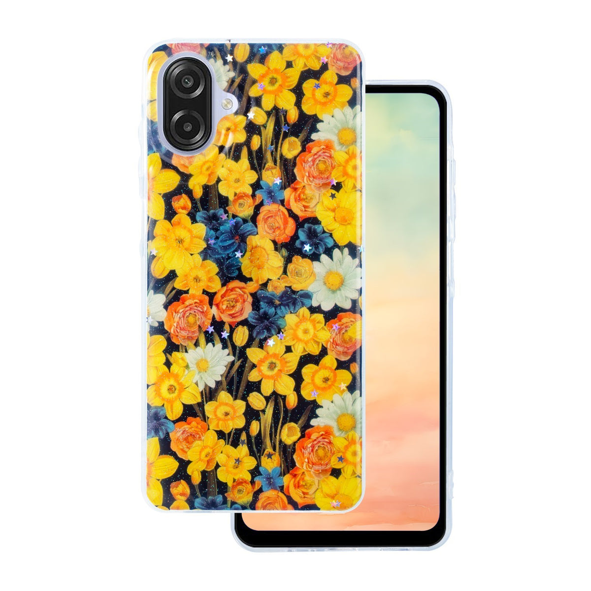 Husa Glow Glam pentru Samsung Galaxy A07 4G Portocaliu