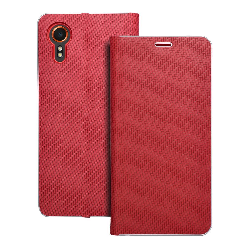 Husa Luna Book Carbon Flip pentru Samsung Xcover 7 Rosu