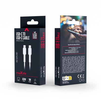 Cablu Maxlife Mxuc-13 Usb-c - Usb-c 1,0 M 60W Alb