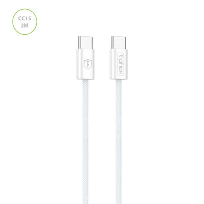 Cablu T-phox Cc15 Series Usb-c/Usb-c 60w 3a 2m Alb