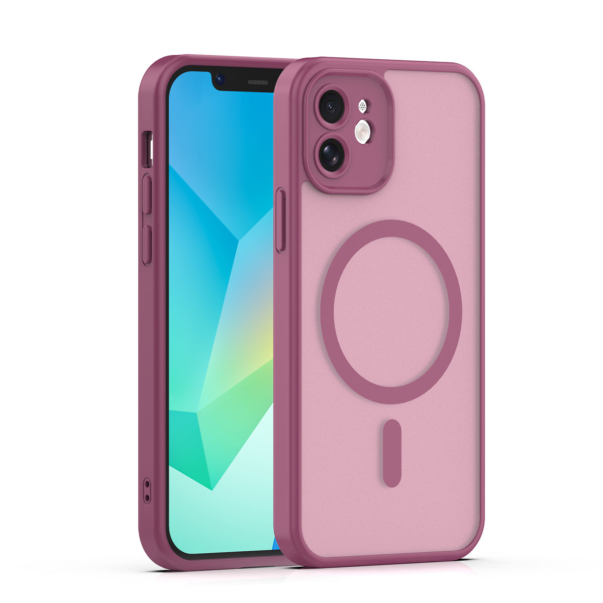 Husa Mag Matt pentru iPhone 12 6,1" Maroon Camera Protection