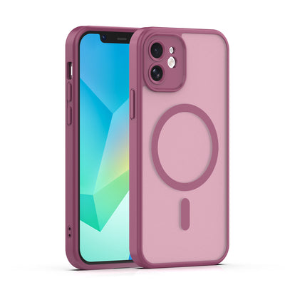 Husa Mag Matt pentru iPhone 12 6,1" Maroon Camera Protection