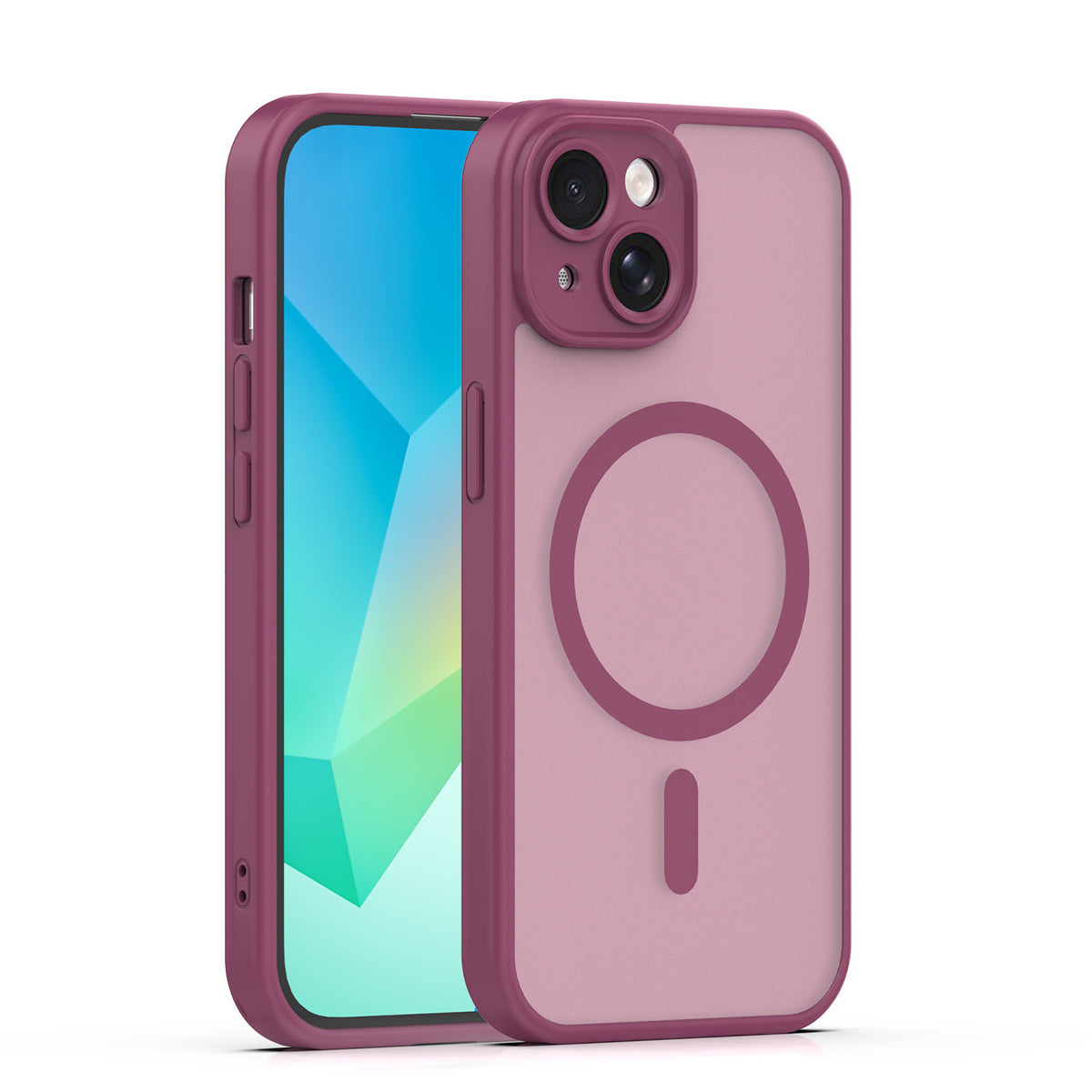 Husa Mag Matt pentru iPhone 13 6,1" Maroon Camera Protection