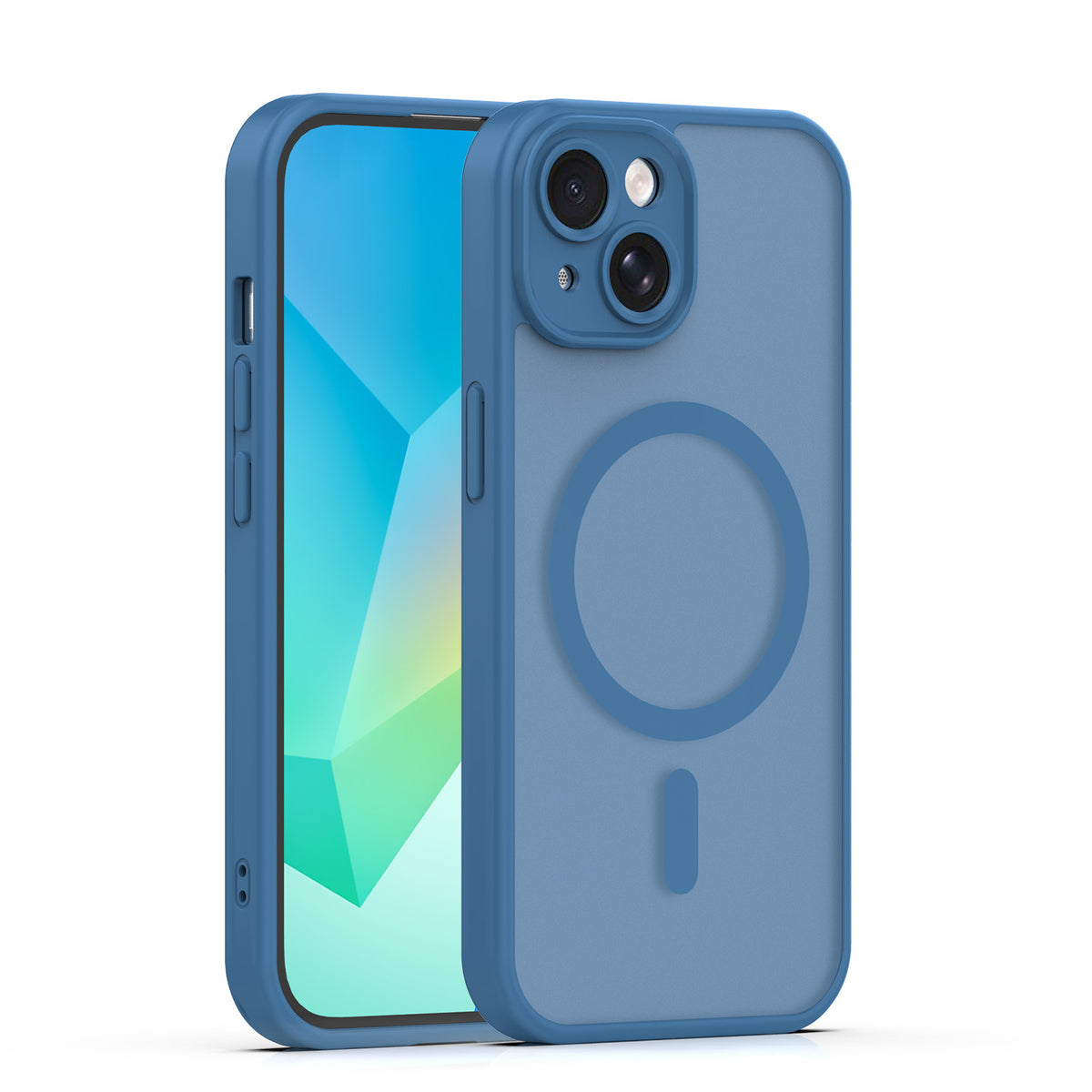 Husa Mag Matt pentru iPhone 14 6,1" Albastru inchis Camera Protection