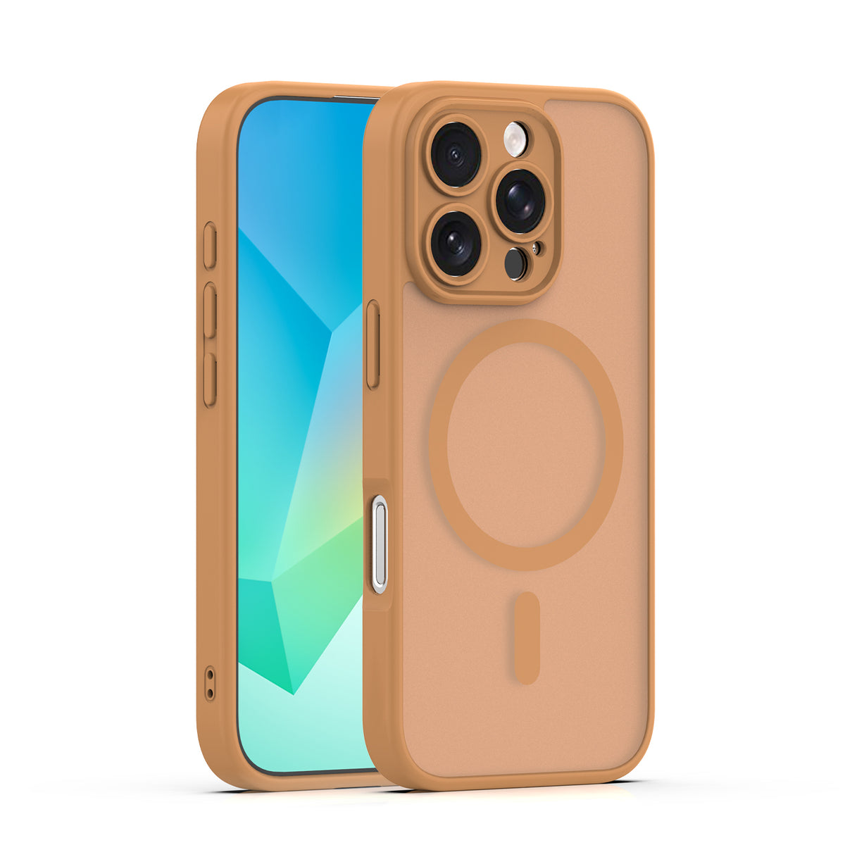 Husa Mag Matt pentru iPhone 16 Pro 6,3" Maro Camera Protection