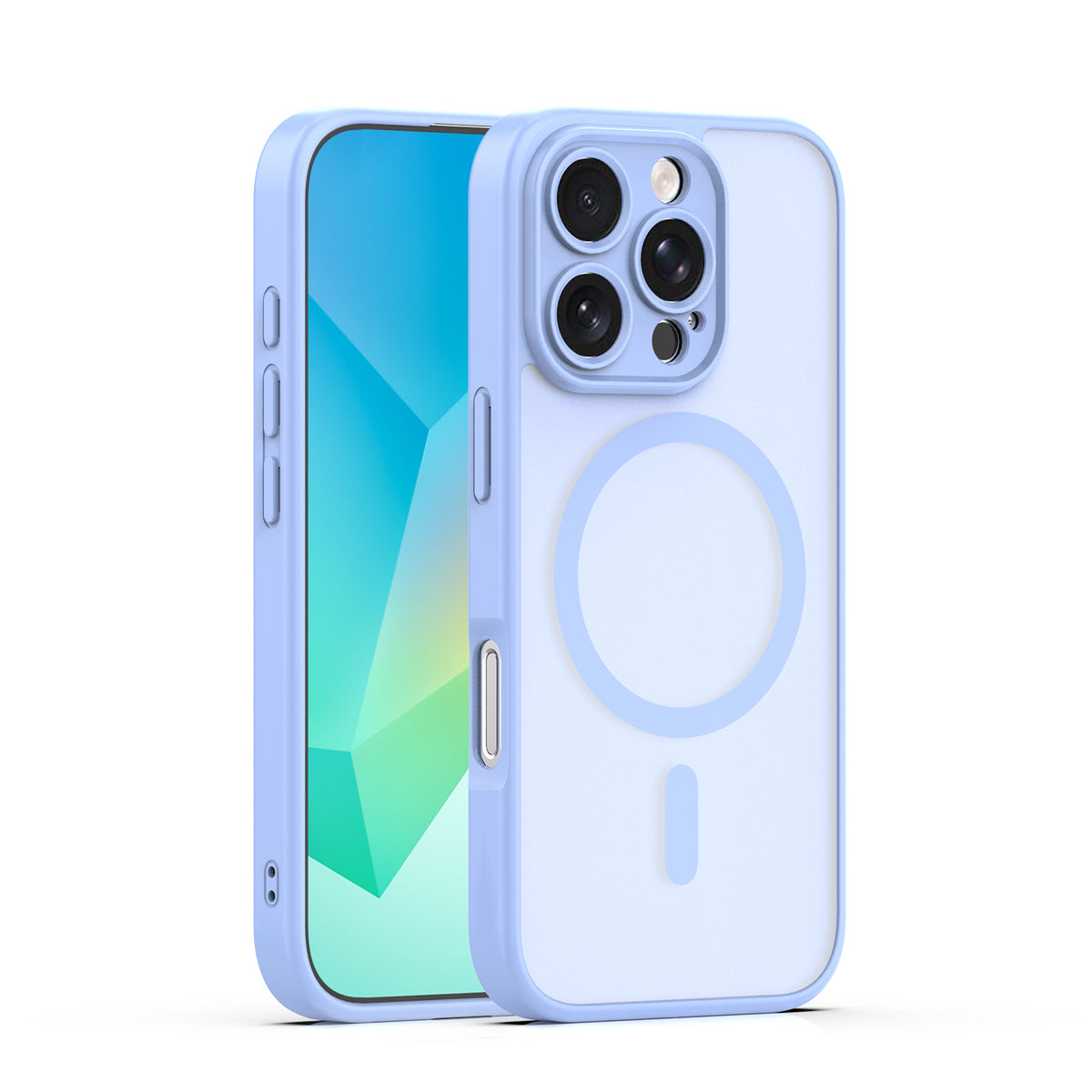 Husa Mag Matt pentru iPhone 16 Pro 6,3" Albastru deschis Camera Protection