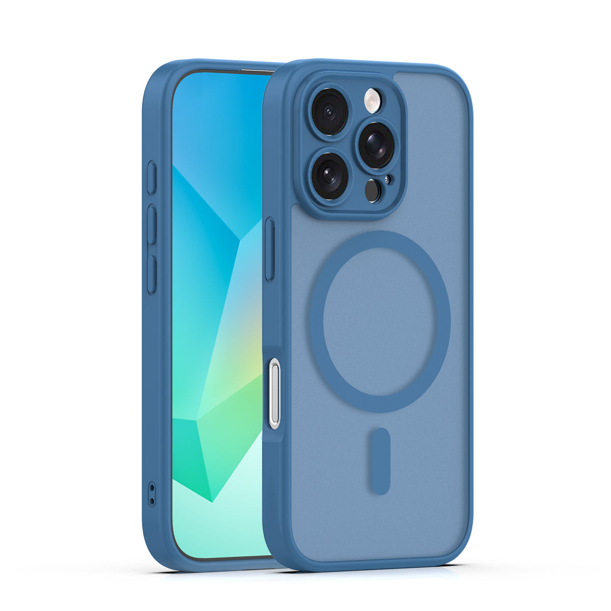 Husa Mag Matt pentru iPhone 16 Pro 6,3" Albastru inchis Camera Protection