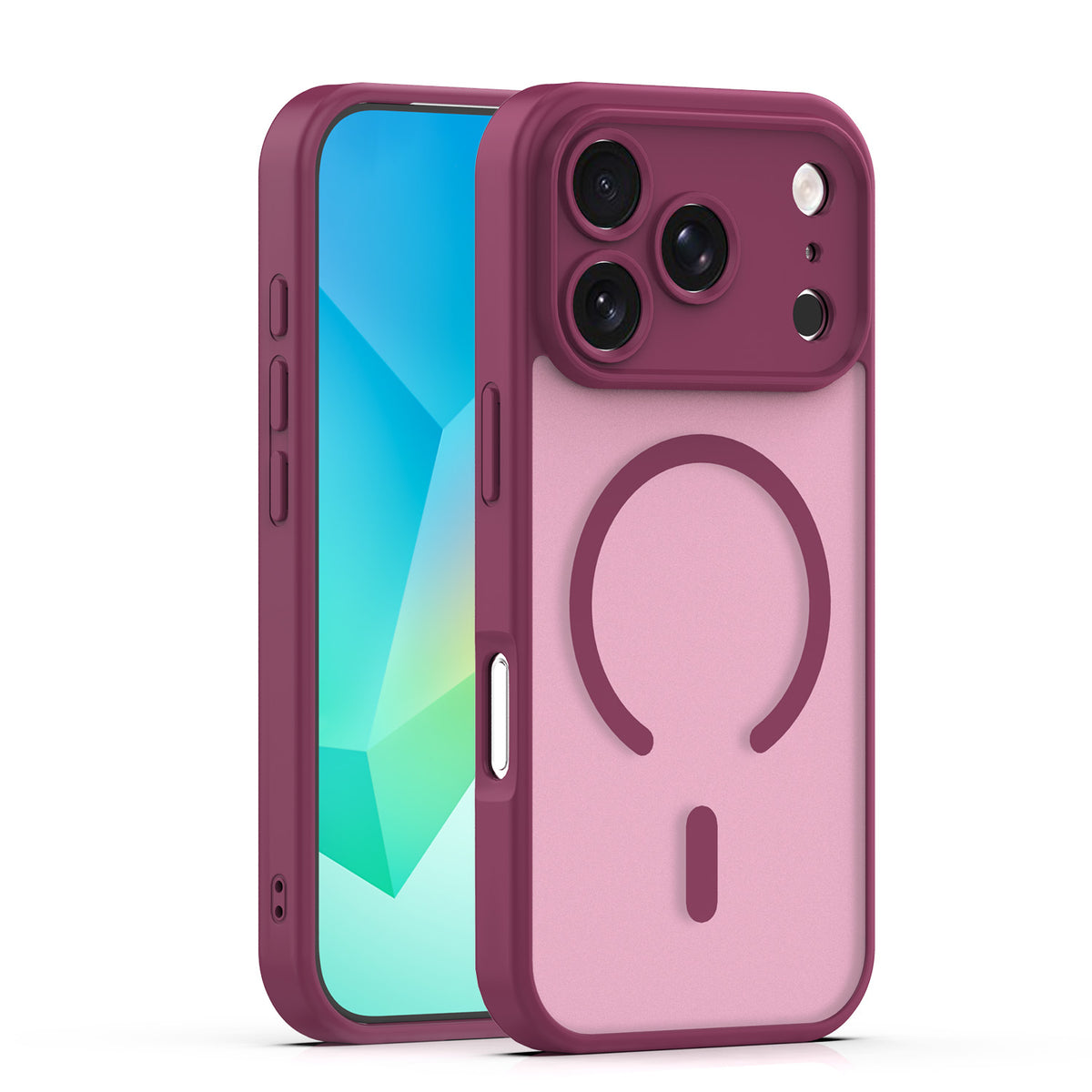 Husa Mag Matt pentru iPhone 17 Pro Max 6,9" / 18 Pro Max 6,9" Maroon Camera Protection