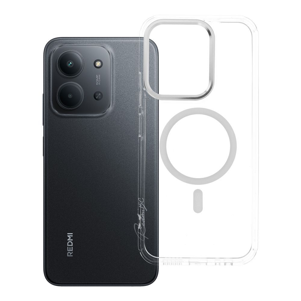 Husa Frame Transparent Hybrid Mag pentru Xiaomi Redmi 15C (173,16 X 81,07 X 8,2) Compatible cu Magsafe Transparent