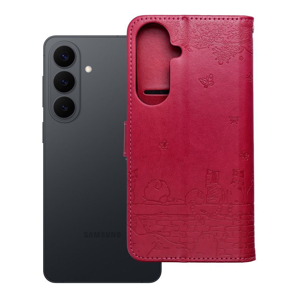 Husa Mezzo Book Flip pentru Samsung S26 Plus Cats Rosu