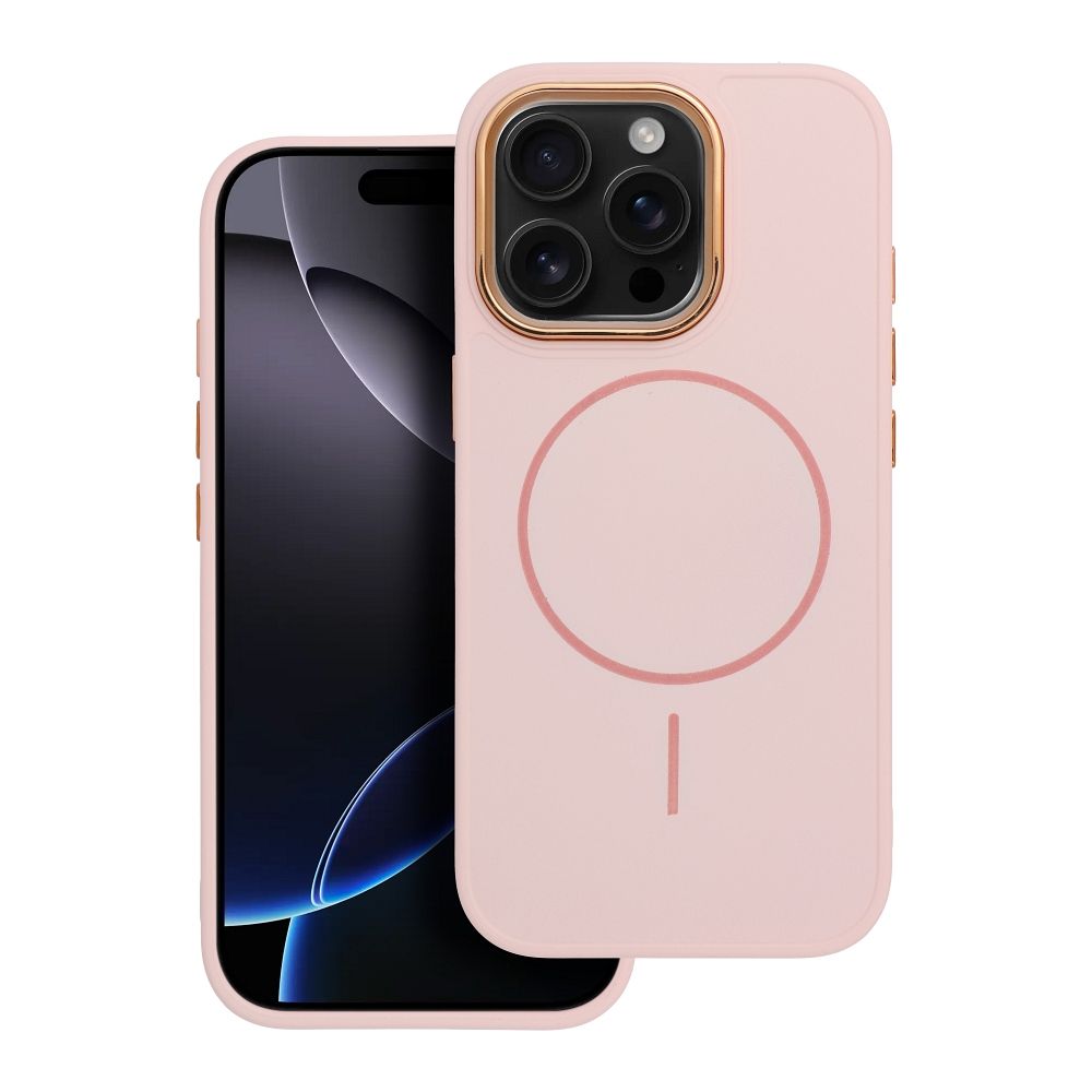 Husa Frame Mag pentru iPhone 16 Compatible cu Magsafe Powder Roz
