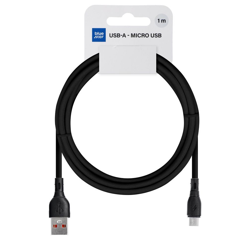Cablu Albastru Star USB A To Micro USB 2A ECO 1 M Negru