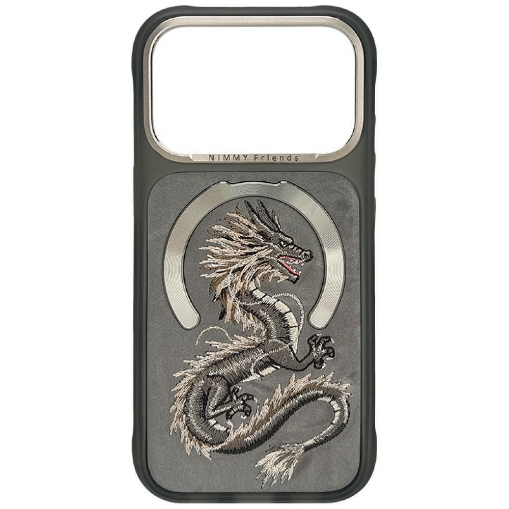 Husa Nimmy Magnetic Fantasy Animal Dragon Compatible cu Magsafe pentru iPhone 18 Pro Max/17 Pro Max Gri