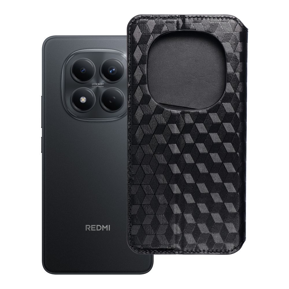 Husa Cubic Book Flip pentru Xiaomi Redmi Note 15 PRO Plus 5G Negru