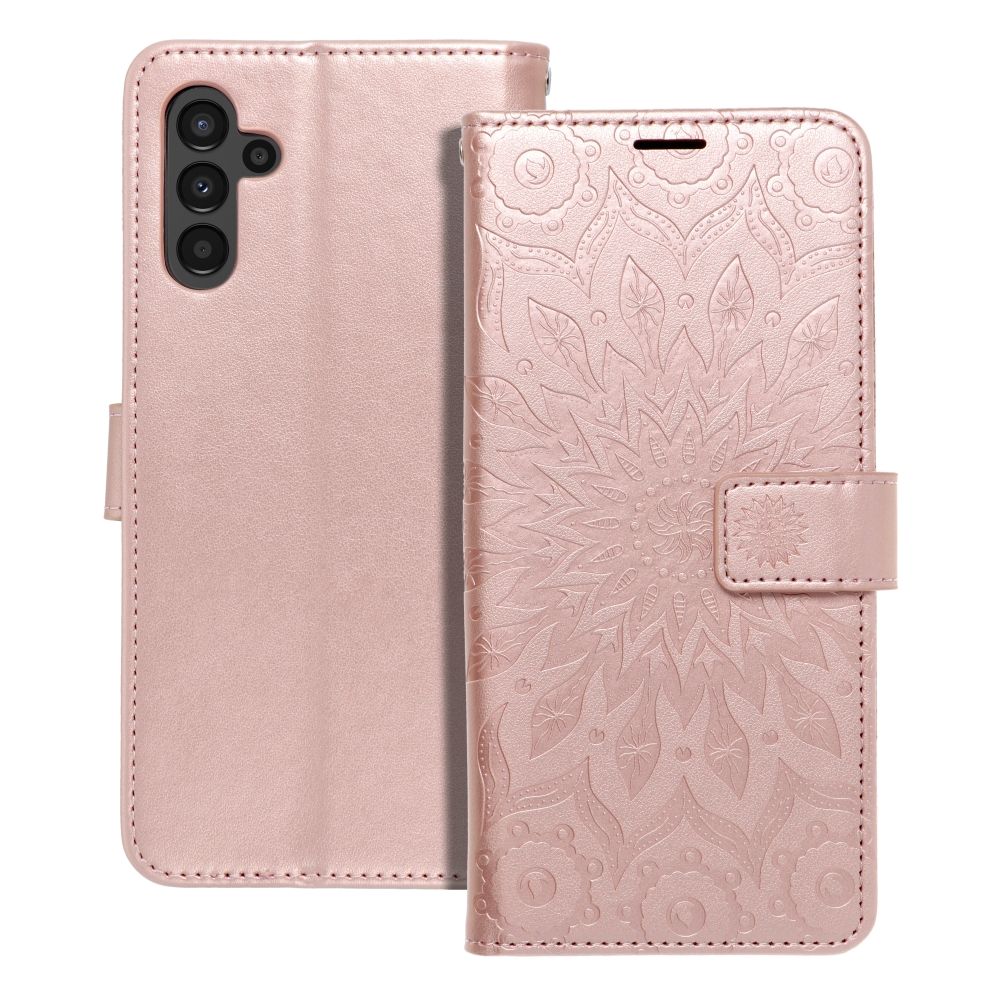 Husa Mezzo Book Flip pentru Samsung A13 5G / A04s Mandala Roz auriu