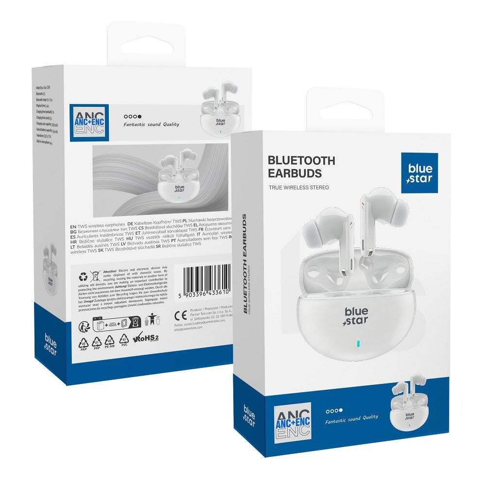 Casti Albastru Star Wireless ZEN ANC + ENC TX5 TWS Alb