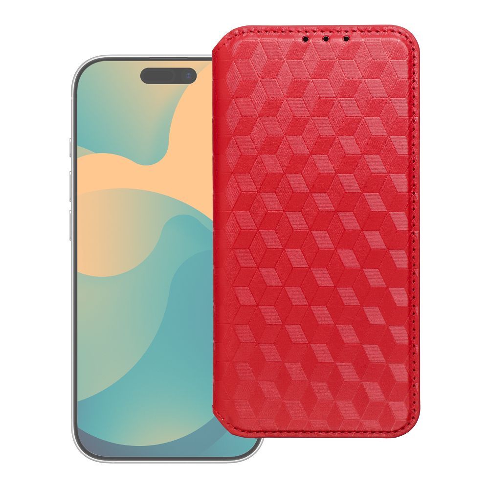 Husa Cubic Book Flip pentru Xiaomi Redmi Note 15 PRO 4G Rosu