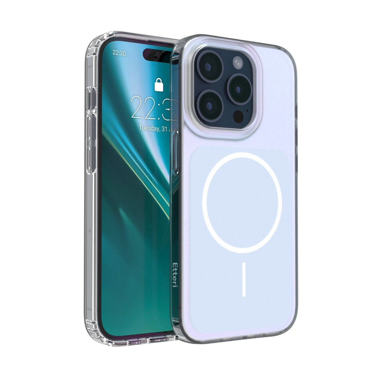 Husa Etteri Hidden Pearl pentru iPhone 15 Pro 6,1" Albastru deschis