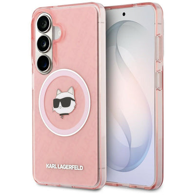 Husa Karl Lagerfeld IML Repeated Choupette Magsafe pentru Samsung Galaxy S26 Plus Roz