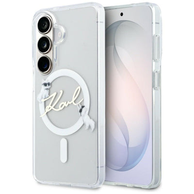 Husa Karl Lagerfeld IML KC Script Magsafe pentru Samsung Galaxy S26 Plus Transparent