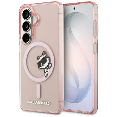 Husa Karl Lagerfeld IML Peekaboo Choupette Magsafe pentru Samsung Galaxy S26 Roz