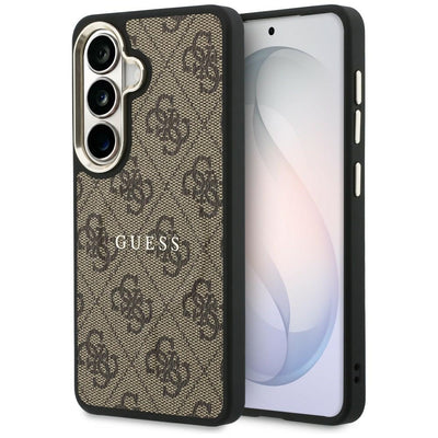 Husa Guess 4G Embossed Ring Magsafe pentru Samsung Galaxy S26 Maro
