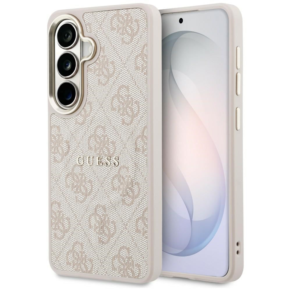 Husa Guess 4G Embossed Ring Magsafe pentru Samsung Galaxy S26 Roz