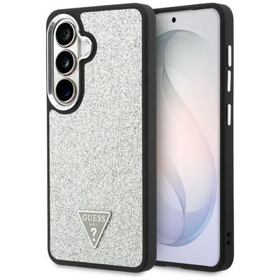 Husa Guess Fixed Glitter Triangle Magsafe pentru Samsung Galaxy S26 Argintiu