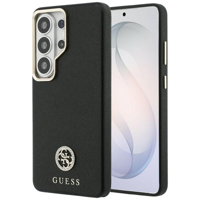 Husa Guess Rhinestone Round Logo Magsafe pentru Samsung Galaxy S26 Ultra Negru