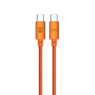 Cablu Forever Saffron Usb-c - Usb-c 1,0 M 60W Portocaliu