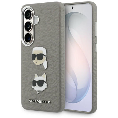 Husa Karl Lagerfeld Saffiano Double Heads Metal pentru Samsung Galaxy S26 Argintiu