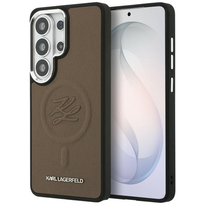 Husa Karl Lagerfeld Embossed Ring Initials Magsafe pentru Samsung Galaxy S26 Ultra Maro