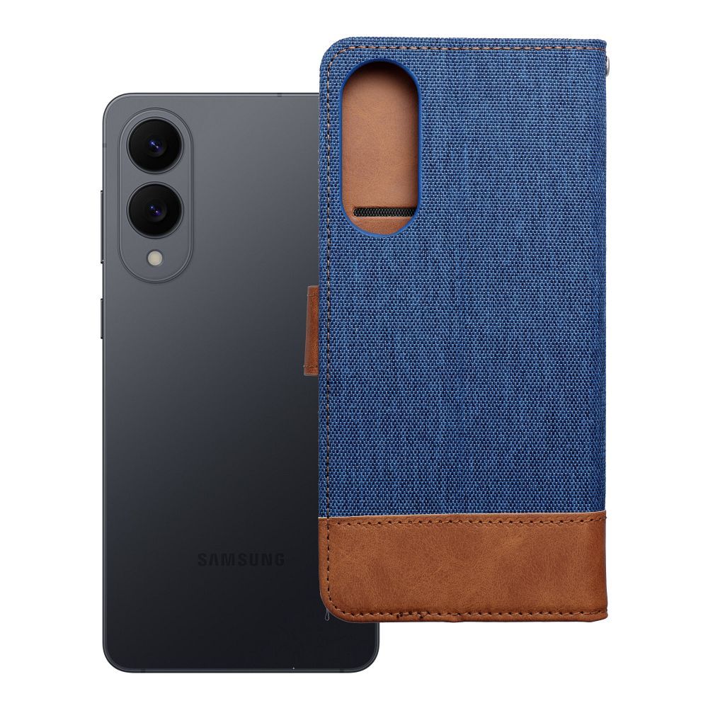 Husa Jeans Book Flip pentru Samsung S25 Edge Albastru