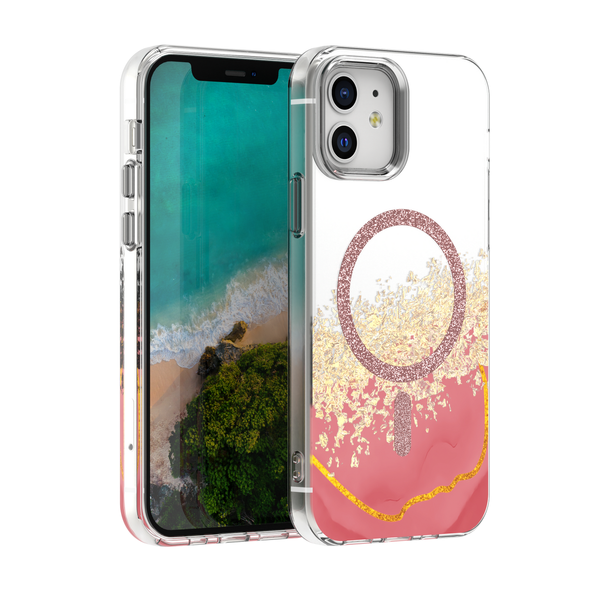 Husa Epoxy Mag pentru iPhone 12 / 12 Pro 6,1" Roz