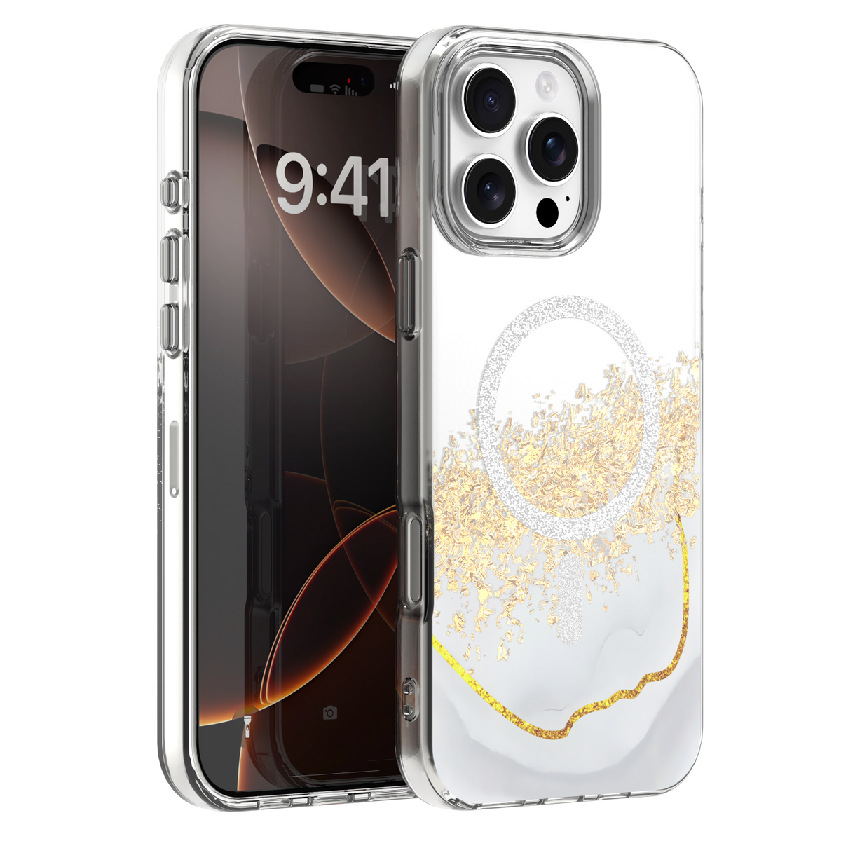 Husa Epoxy Mag pentru iPhone 16 Pro Max 6,9" Alb