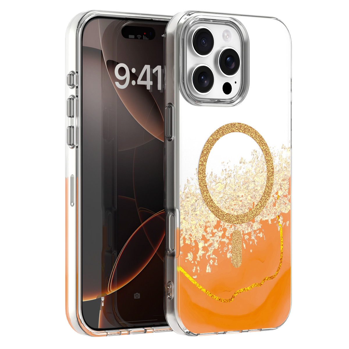 Husa Epoxy Mag pentru iPhone 16 Pro Max 6,9" Portocaliu