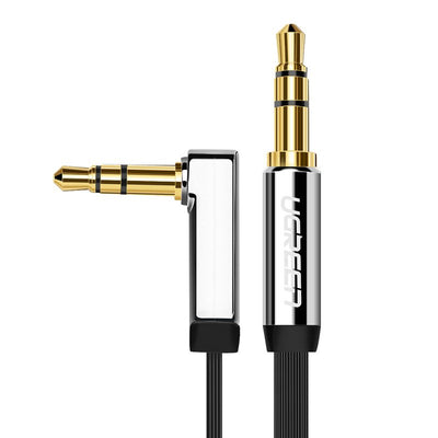 Cablu Ugreen Flat AUX Audio 3.5 Mm Mini Jack 2m Argintiu (10599)